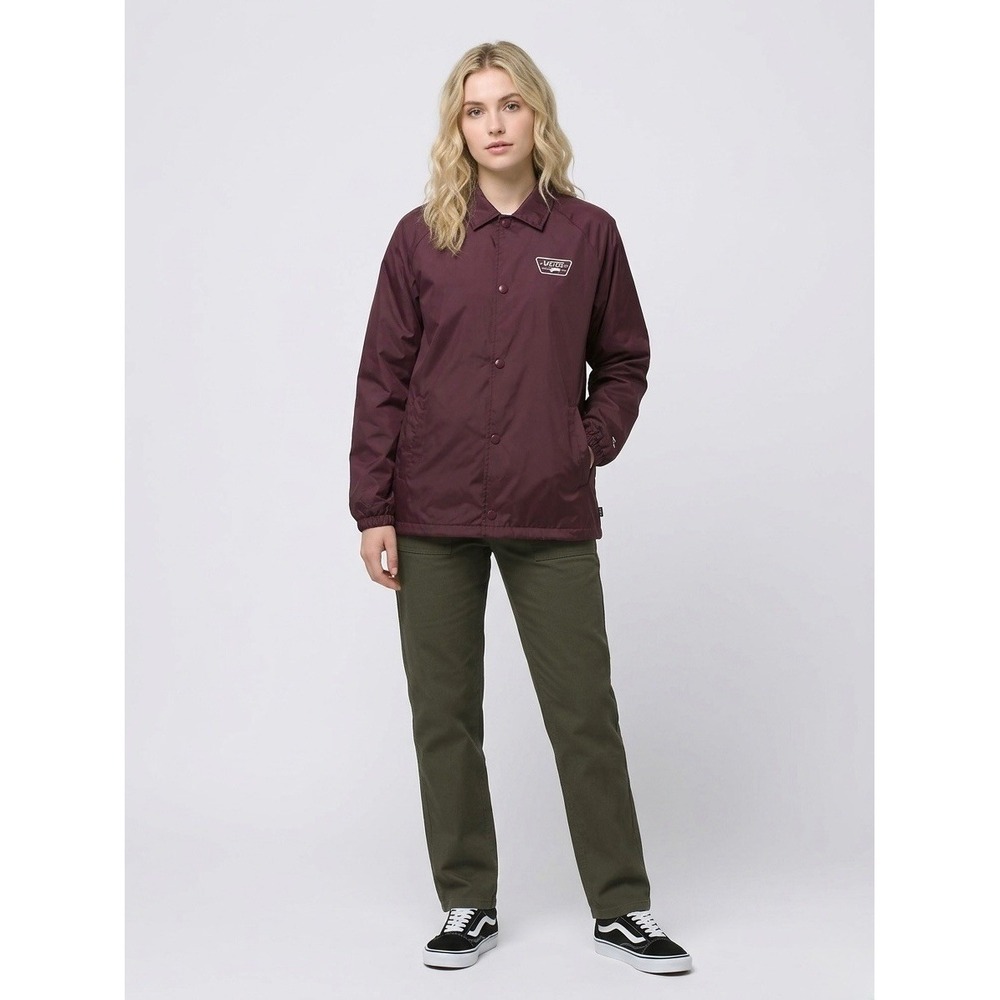 Vans Maroon Burgundy Mens Fleece Lined Windbreaker Logo Torrey Coaches Jacket XL - Picture 10 of 11